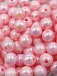 Bilă roz 10mm efect AB gaură 2mm 1 pachet 40g ~75 buc 312854