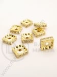 Pătrate 10x10x3mm cu cristale aurii 10 buc 301408