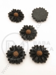 Flori pentru lipit negre 22x7mm tip cabochon 10 buc 121018
