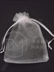 Saculet pentru bijuterii 9x12cm organza alb 1 pachet 10 buc 461246