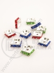 Pătrat 8x8x3mm cu cristale albe MIX 10 buc 301420