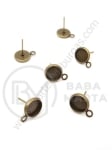 Vârf metalic pentru cercei, bază de încorporare, 8mm, 1 pachet, 10 buc 302098