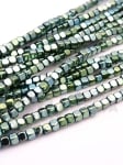 Cub de hematit 3mm, gaură nemagnetică 1mm ~130 buc ~40cm1 greutate 352832