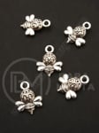 Pandantiv metalic albină 15x12mm culoare argintie 1 pachet 20 buc 306426