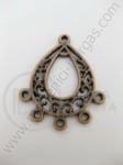 Cercei metallici cu pendantiv din cupru NF 30x25mm. 1 buc. 9555