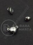 Închizatore magnetică 15x9.5x6mm inimă argintie gaură 1.5mm 1 buc 302213