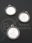 Pendant 26x23x3mm base de montare argintie 20mm 1 pachet 5 buc 306187