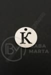 Pandantiv litera K oțel 13x1mm gaură 1.5mm 1 buc 305577
