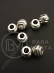 Margele metallice 9x7mm color argintie gaură 3.5mm 10 buc 308520