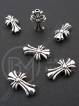Cruce din mărgele metallice 18x11.5x6mm color argintie 1 pachet 5 buc 306264