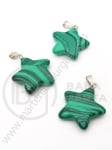 Pandantiv stea 20x20mm Malachit 1 buc 355308