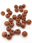 Bilă de lemn 8x7mm maro gaură ~2.5mm 40g ~250 buc 321240