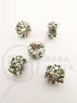 Mărgele metalice cristal 11x7mm, gaură 5mm, 1 buc. 309441