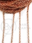 Lanț metalic 3x2x0.5mm culoare auriu roz 1 metru 302216