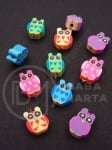 Mărgele bufniță FIMO 9~12x9~10x4~5mm gaură mixtă 1.5mm 1 pachet 10 buc 312720