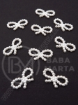 Panglică albă cu perle 10x18x2mm 1 pachet 30 bucăți 151470