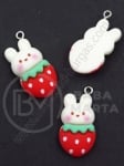 Pendant din rășină iepure ~26x~15mm gaură 2mm 1 pack 2 pcs 335869
