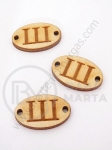 Țiglă de lemn 25x16x3mm litera <b>W</b> gaură 2.5mm 1 pachet 10buc 182263