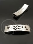 Placă din OȚEL cu semnul zodiacal Vărsător 40x12mm gaură 10x3mm 1 buc 305644