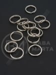 Inel metalic 15x2mm culoare argintie doua spirale 50 buc 302171
