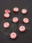 Figurină floare 10x6mm roșu cu alb 1 pachet 40g ~112 buc 312198