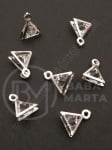 Pandantiv metalic cu cristal 12x10x6mm culoare argintiu 1 pachet 10 buc 335446