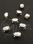 Mărgele SSV 10x7x7mm smile color argintie gaură 5mm 1 pachet 100 buc 318634