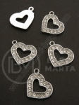 Pandantiv cristal metalic 20x16mm culoare argintie 1 buc 309489