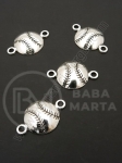 Conector sferic 22x14mm culoare argintie 1 pachet 10 buc 306502