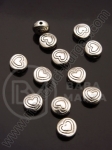 Mărgele metallice 6x3mm argintii, gaură 1mm, 20 buc. 308450