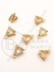 Pandantiv metalic cu zirconiu 11x8x5mm culoare aurie 1 pachet 5 buc 335459