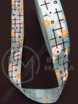 Imprimeu floral albastru satinat 25mm 5 metri 451144