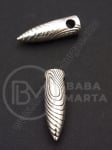 Pandantiv Cartuș metalic 28x8.5mm culoare argintie 1 pachet 3 buc 306291