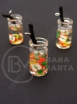 Pandantiv borcan de sticla 18x10mm cu cocktail de fructe 1 pachet 2 bucati 335477