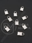 Lacăt pendantiv SSV 13.5x8mm culoare argintie 1 pachet 100 buc 318453