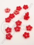 Perlă roșie Floare 7x7x3mm 100 bucăți 151066