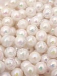 Mărgele albe 8mm efect AB gaură 1.5mm 1 pachet 40g ~160 buc 312543