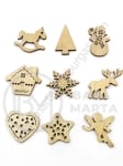 Figurină de Crăciun mescecate 21,5~28,5x18,5~30x2,5mm 1 pachet 10 buc 182704