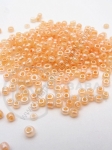 Mărgele de sticlă culoarea piersicii, Ceylon, 2mm, 50g, 332018