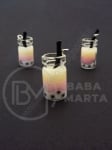 Pandantiv borcan de sticla 18x10mm cu smoothie de fructe 1 pachet 2 bucati 335586