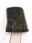 Panglică organza 25mm neagră cu dungi curcubeu 10 metri 451154