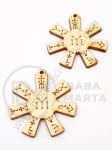 Rozetă proto-bulgară din lemn 40x38x3mm gaură 2mm 1 pachet 5 buc 181710