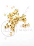 Mărgele din steel placate cu aur de 3 mm, gaură de 1.2 mm, 1 paquet, 30 buc. 305719