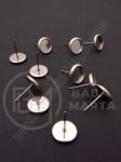 Vârf de cercei cu bază din OȚEL pentru încrustare 8mm 1 pachet 4 pcs 307181