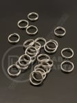 Inel metalic argintiu 8mm, doua spirale, 100 buc. 301504
