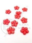 Floare 14mm roșu cu gaură albă 1mm 1 pachet ~111 buc 312535