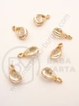 Pandantiv metalic cu cristal 13x7x6mm culoare aurie 1 pachet 10 buc 335441