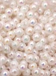 Mărgele albe 6mm efect AB gaură 1.5mm 1 pachet 40g ~410 buc 312542