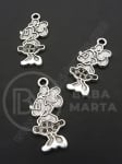 Pandantiv Minnie Mouse 28x13mm culoare argintie 1 pachet 10 buc 306525