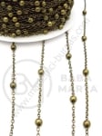 Lanț din alamă 2.2x1.7x0.23mm color bronz antic 1 metru 302141